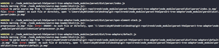 Failed to parse source map Error