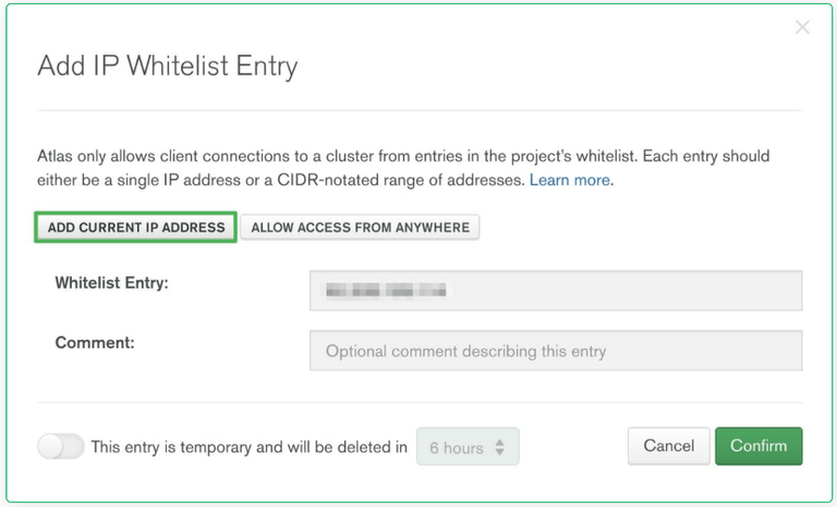 Whitelist Entry 설정
